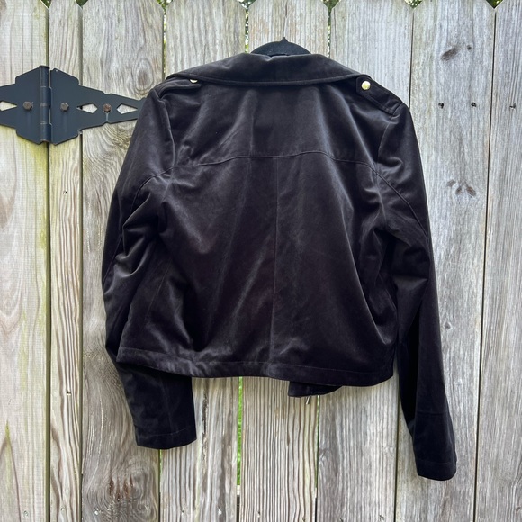 LC LAUREN CONRAD Velvet Moto Jacket Black Women’s Medium NWT NEW - Picture 10 of 12